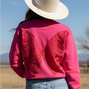Tricia Fix Butterfly crewneck sweatshirt. NWOT. Oversized small